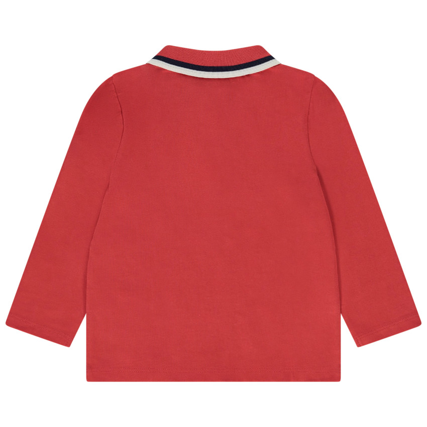 Polo de manga larga con insignia bordada para bebé niño 