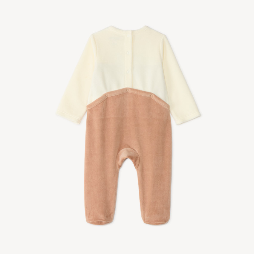 Pijama de terciopelo para bebé niña con motivo de ciervo. 