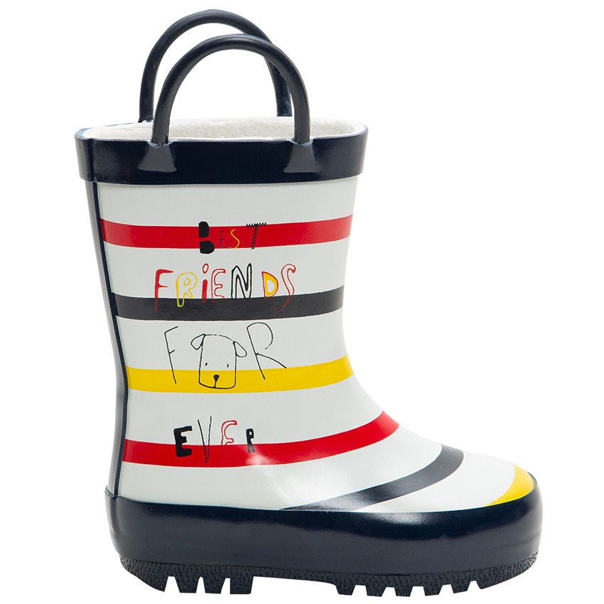 Botas de lluvia de caucho con asas y parche de dinosaurio de la 24 a la 29 