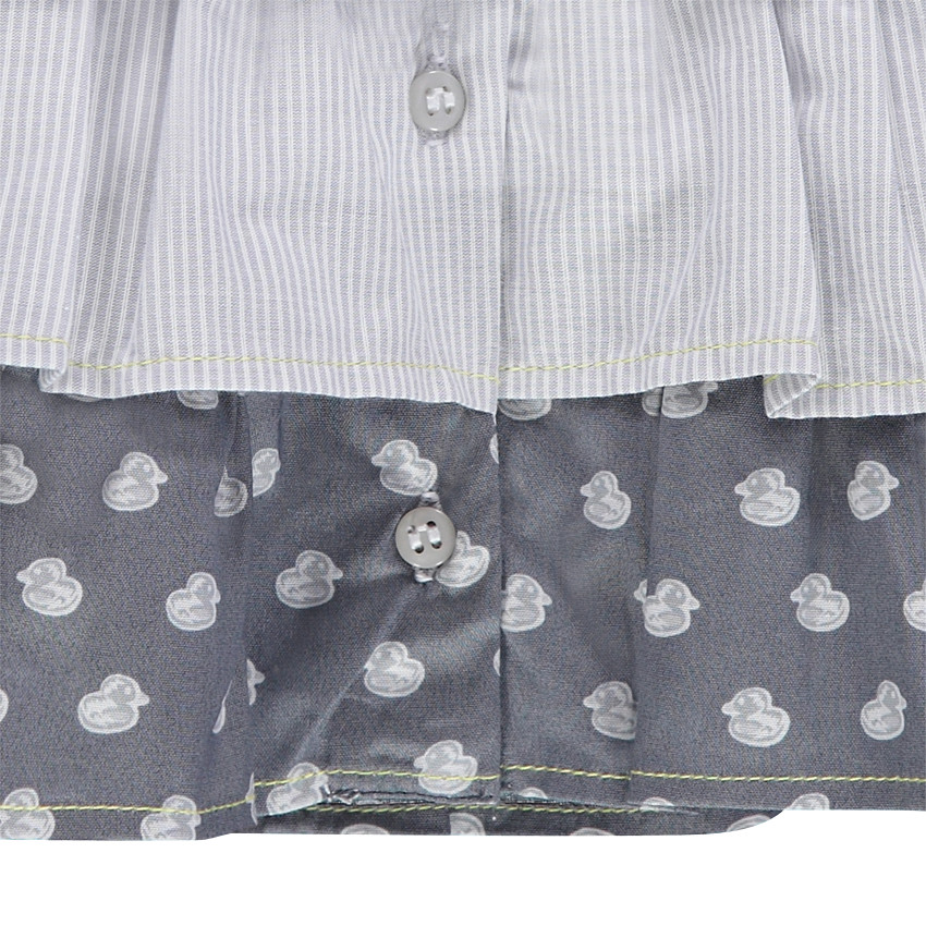 Túnica con volantes y parches de patos 