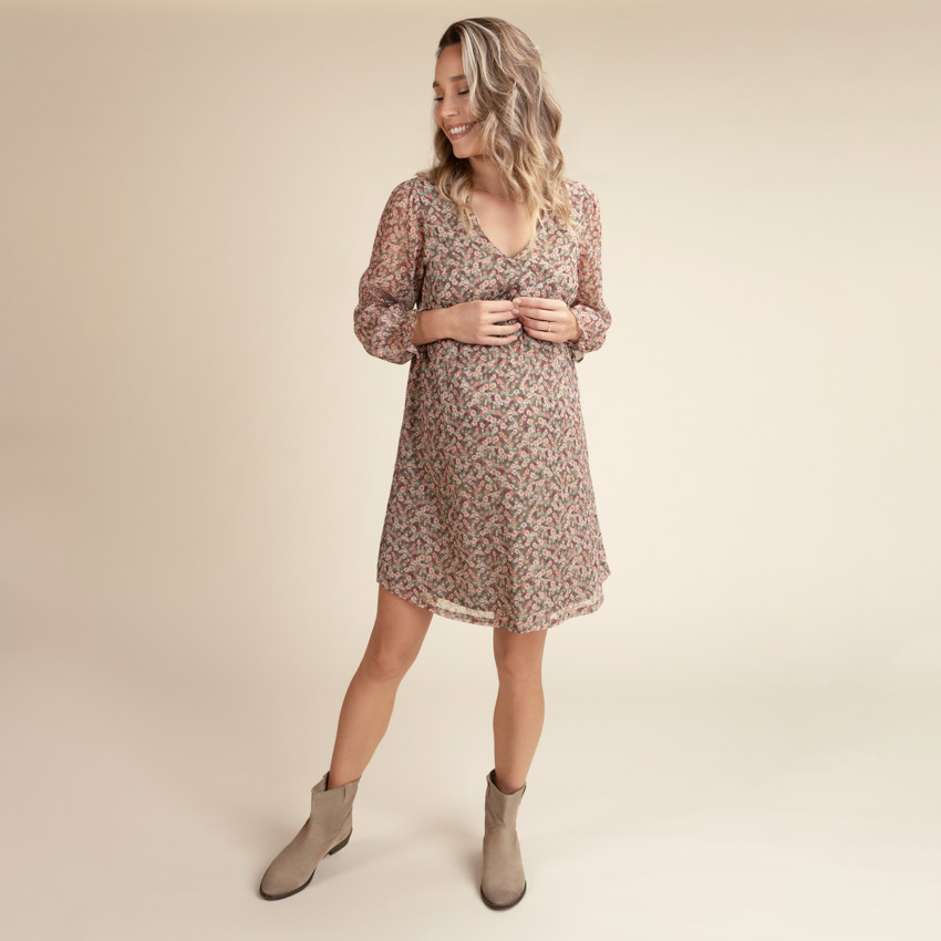 Vestido de maternidad y lactancia con estampado floral 