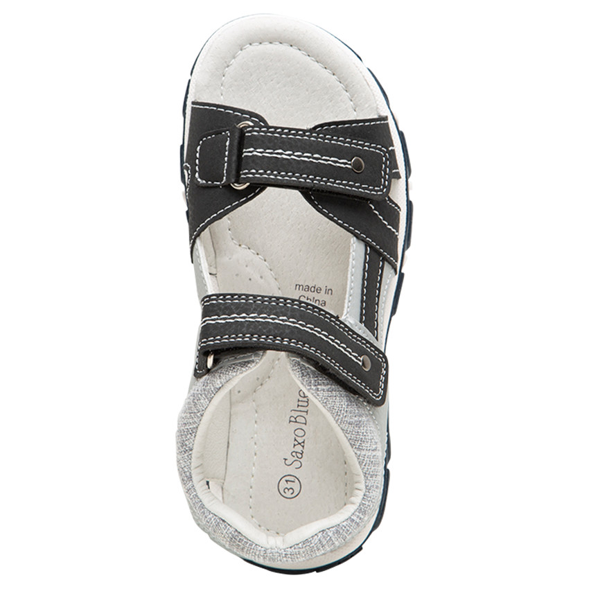 Sandalias de dos materials con tiras y suela que contrasta 