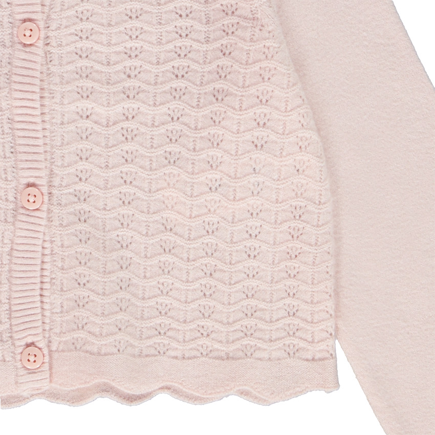 Chaleco corto de punto calado para niña 