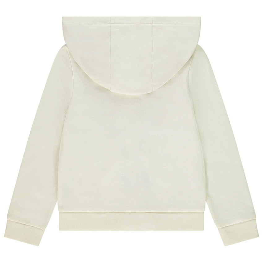 Chaqueta de felpa liso con capucha para niña 