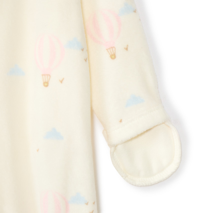 Pelele de terciopelo estampado con globos aerostáticos para bebé niña prematura 