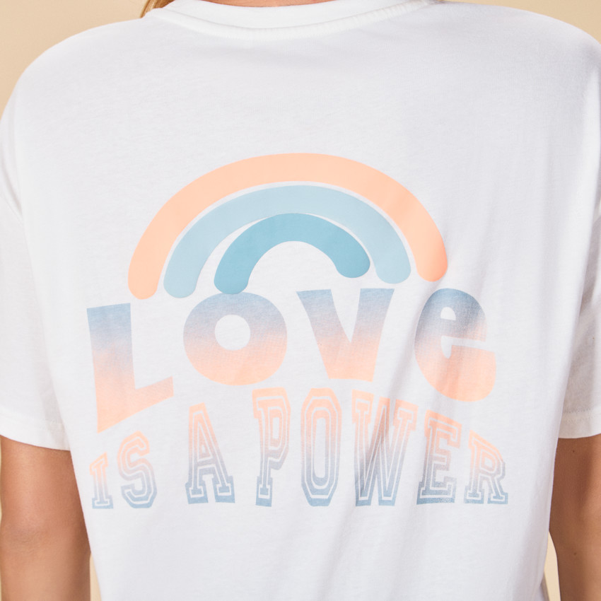 Camiseta de manga corta con estampado fantasía para mujer 