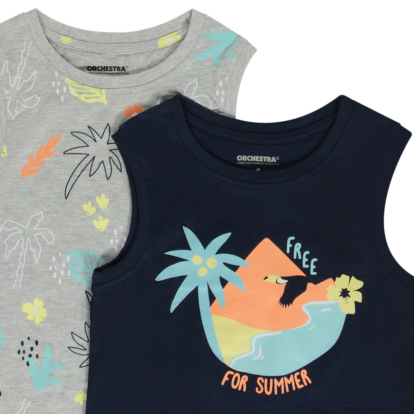 Pack de 5 débardeurs fantásticos con motivos exóticos para niño 