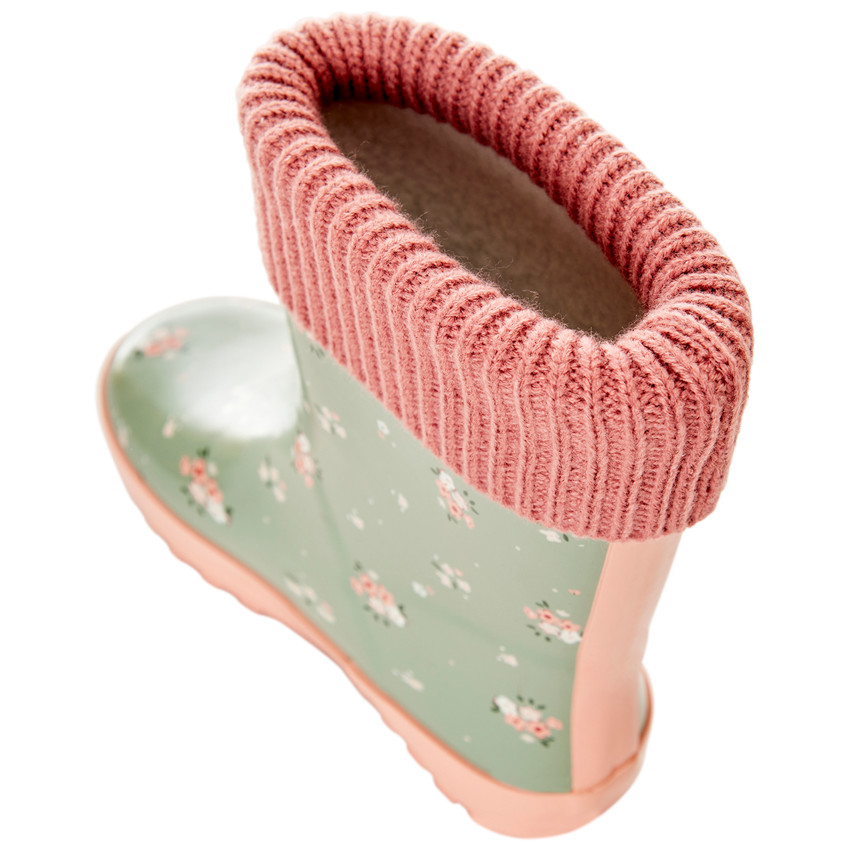 Bottes de pluie en caoutchouc imprimé fleurs pour fille 