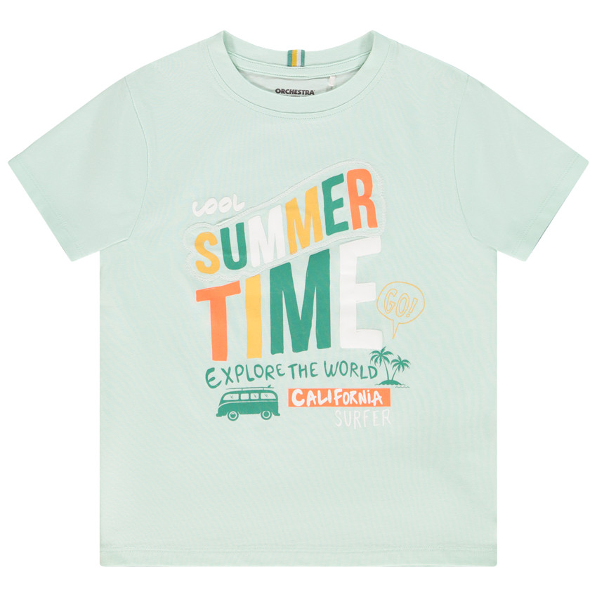 T-shirt manches courtes avec patch appliqué pour garçon 