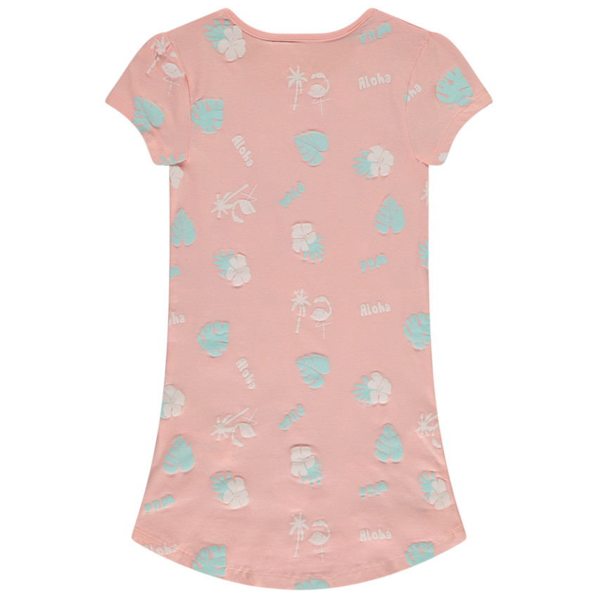 Nuisette de manga corta con estampado vegetal en puff print niña 