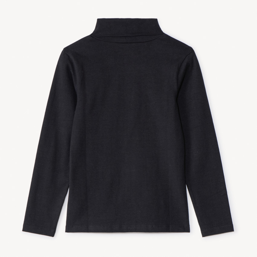 Camiseta de manga larga con cuello vuelto y estampado fantasía para niña 