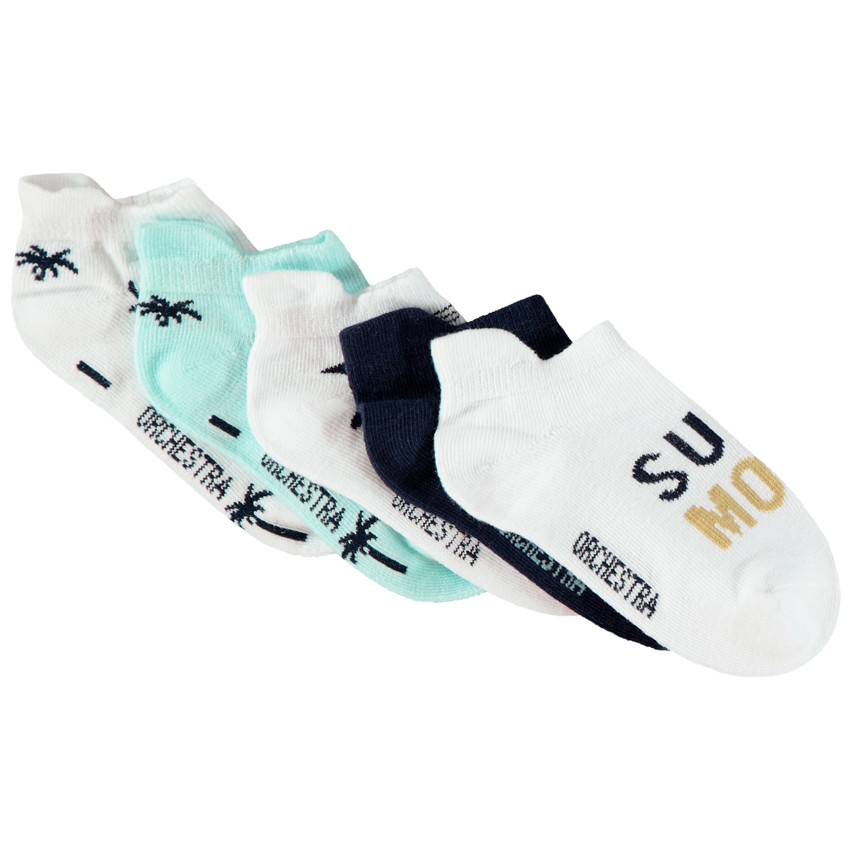Lot de 5 paires de chaussettes courtes fantaisie Main Lot de 5 paires de chaussettes courtes fantaisie