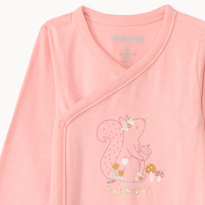 Pack de 7 bodies de manga larga para bebé niña con diferentes aperturas según la edad 