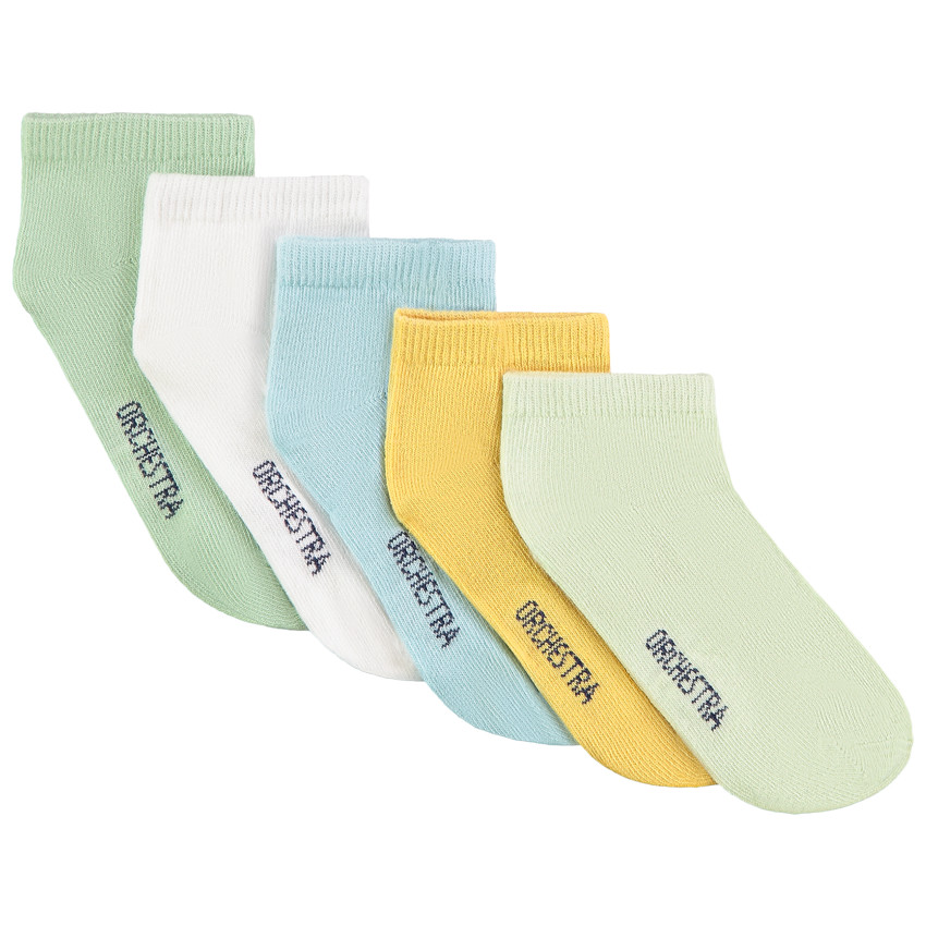 Pack de 5 pares de calcetines cortos multicolores para niño 