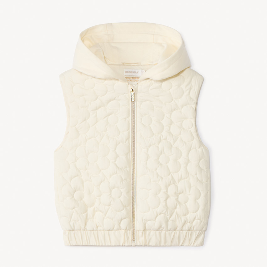 Chaleco acolchado con flores para niña 
