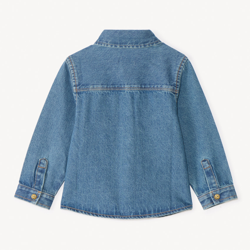 Chaqueta de jeans bordada con velero para bebé niño 