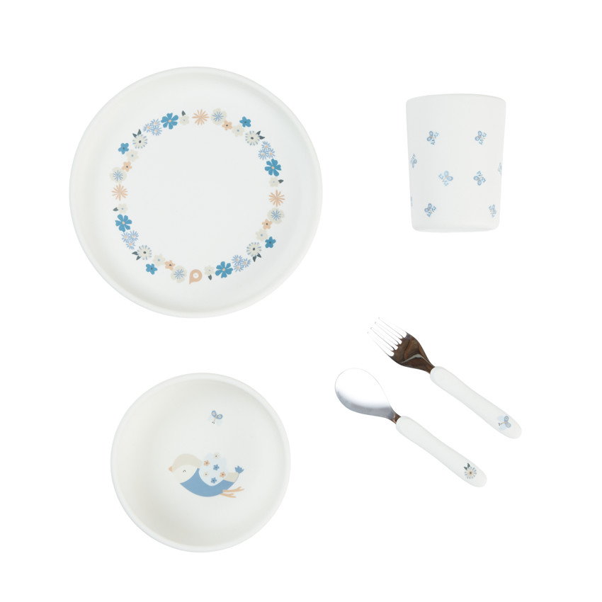Set de comida de silicona de 5 piezas - Tiny Flowers 