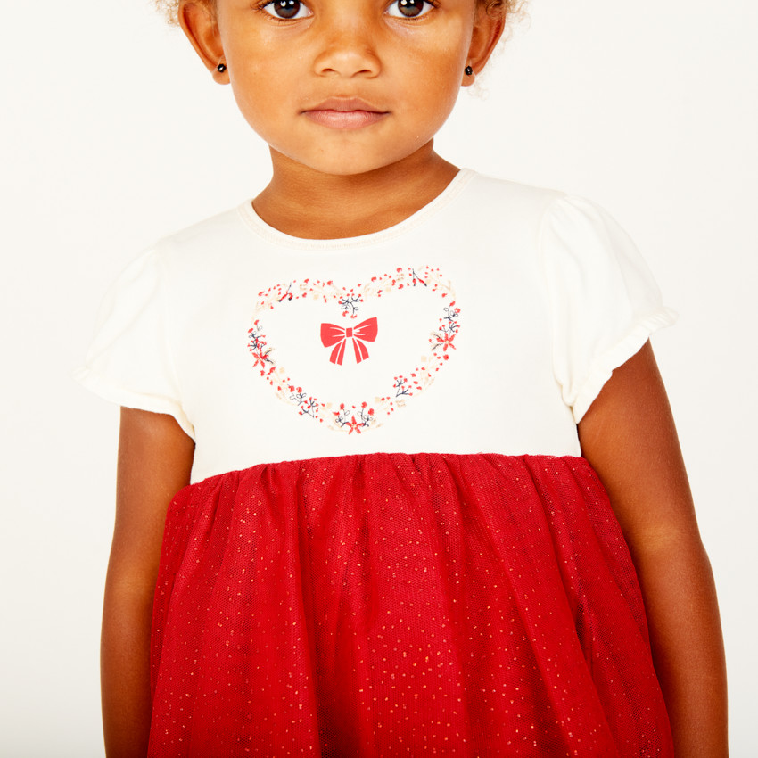 Ropa de fiesta de manga corta efecto 2 en 1 para bebé niña 