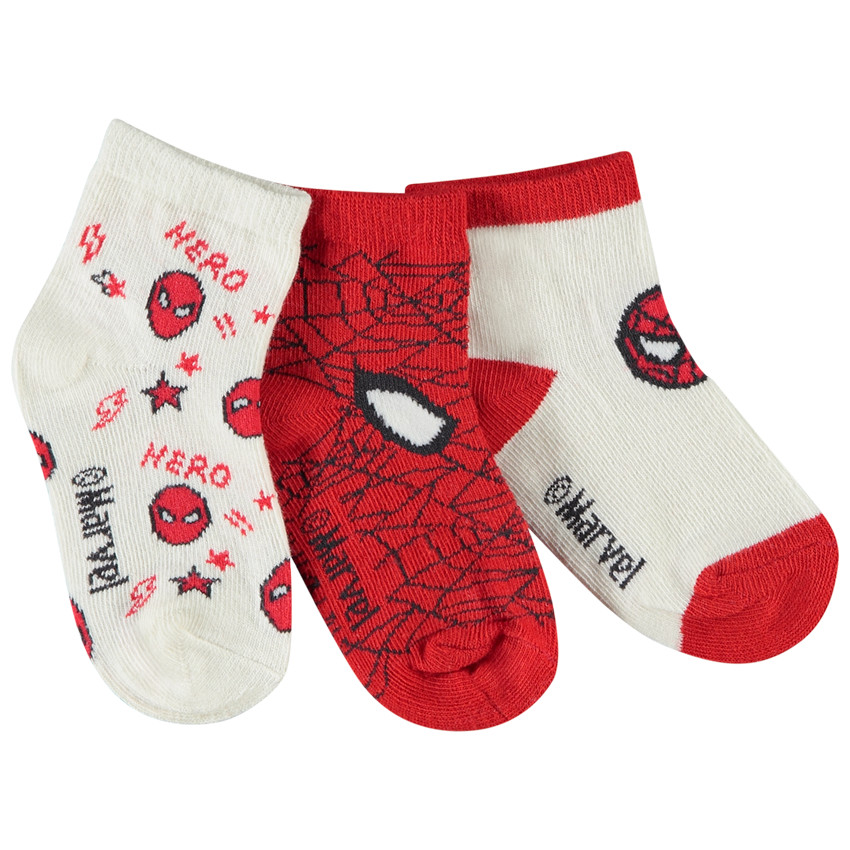 Lote de 3 pares de calcetines cortos de Spider Man para bebé niño 