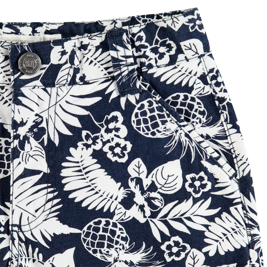 Bermudas de algodón con estampado vegetal para niño 