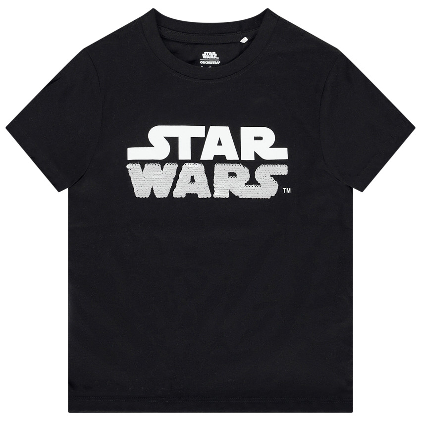 Camiseta manga corta fantasía Star Wars Disney con lentejuelas para niño 