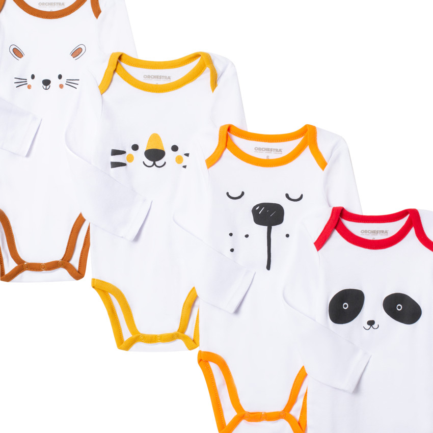 Pack de 7 bodies de manga larga de algodón para bebé niño 