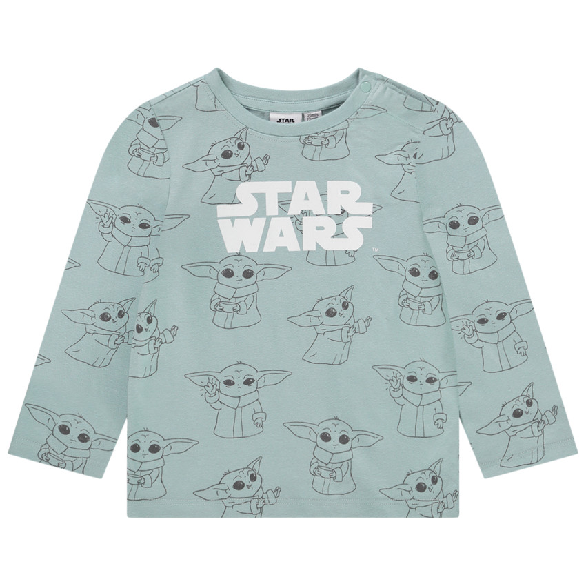 Camiseta manga larga estampado Grogu Star Wars para bebé niño 