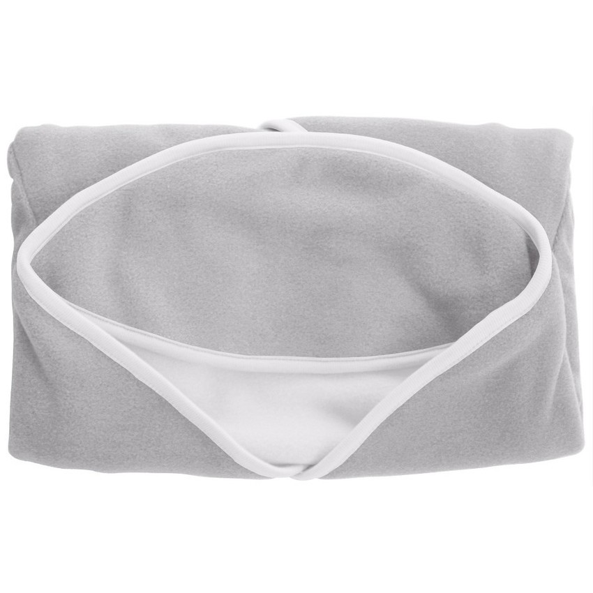 Couverture enveloppante Babynomade Fleece T1 - Gris clair/Blanc 