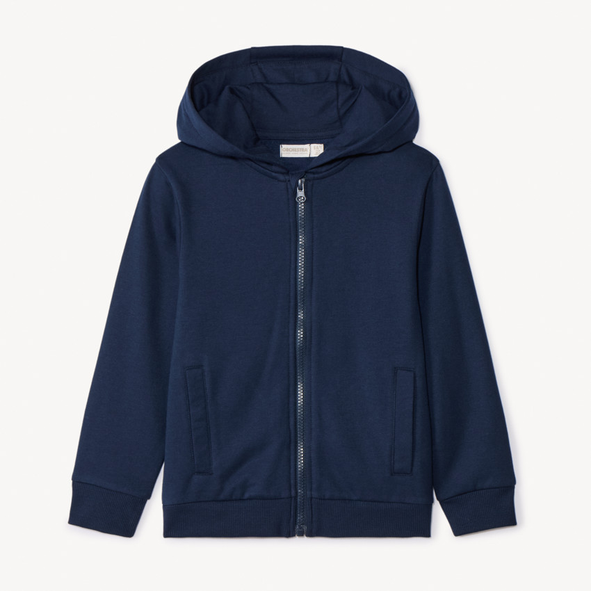 Chaqueta con capucha de felpa lisa para niño 