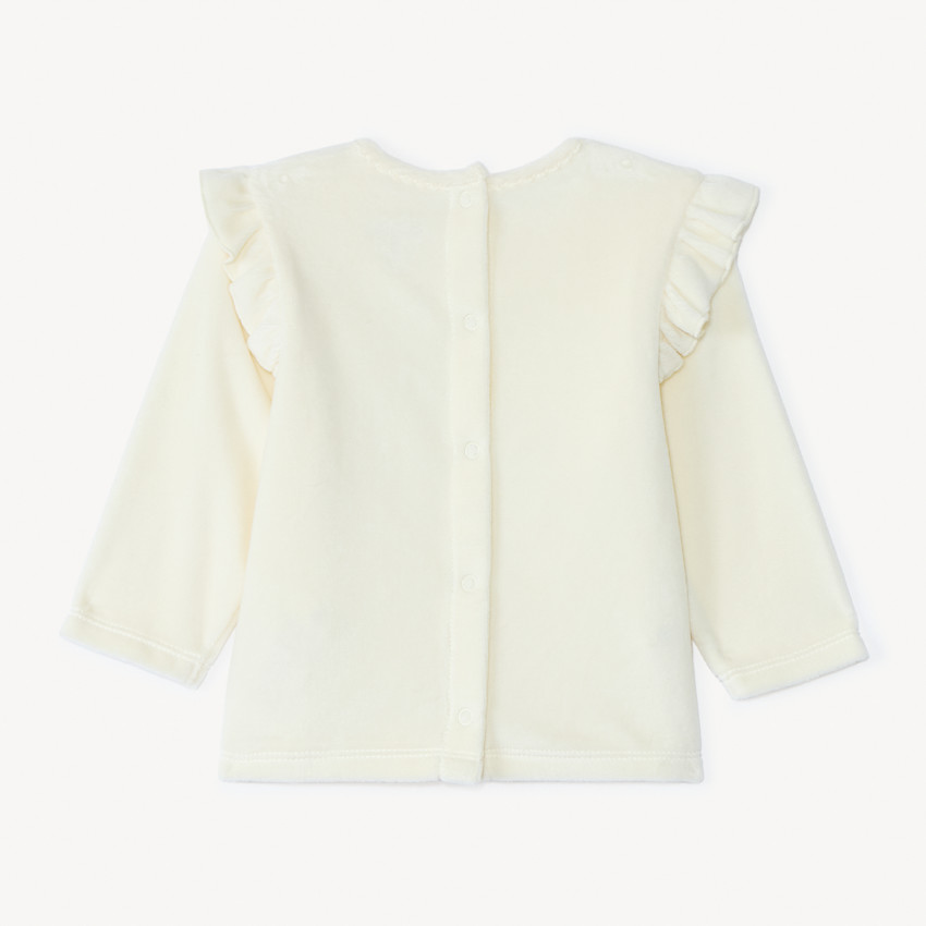 Set pyjama velours de Noël pour bébé fille avec finitions différentes selon l'âge 