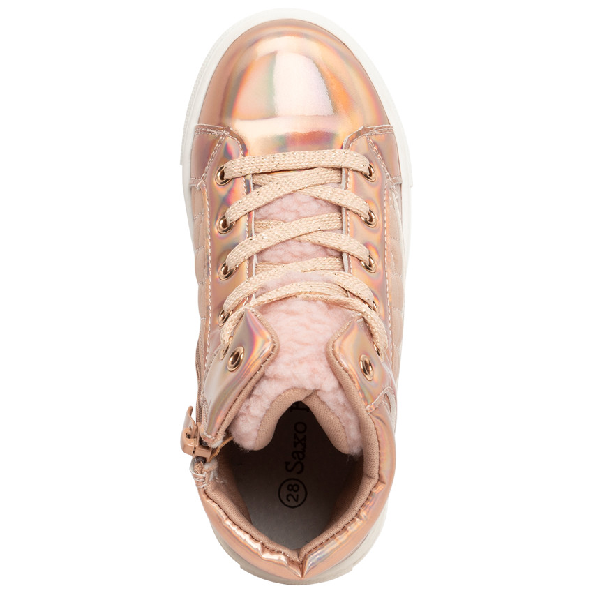 Zapatillas de caña alta iridiscentes con cordones y cremallera Main Zapatillas de caña alta iridiscentes con cordones y cremallera
