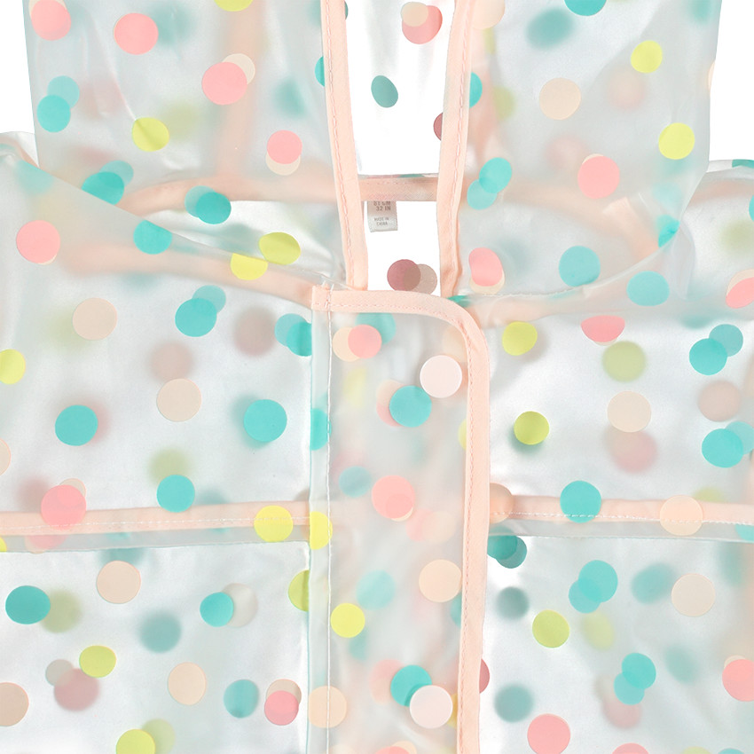 Cortavientos con capucha transparente con lunares all over y mensaje estampado  Additional Cortavientos con capucha transparente con lunares all over y mensaje estampado