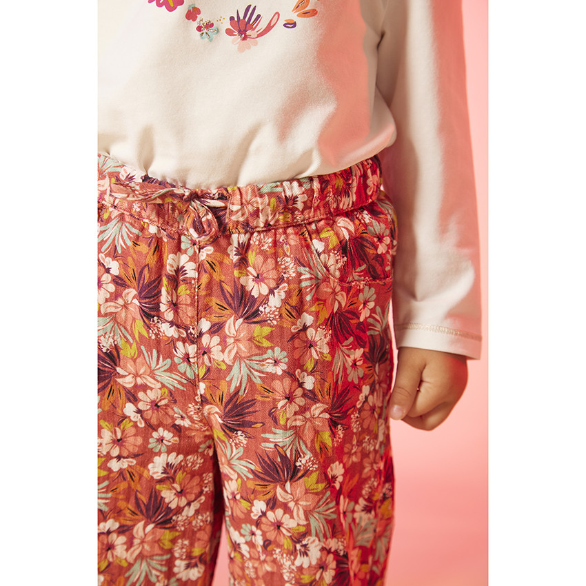Pantalón fluido estampado floral para bebé niña 