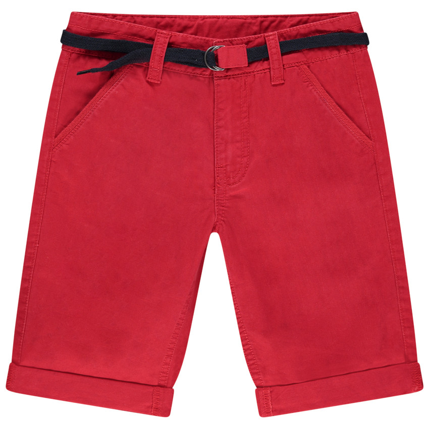 Bermudas de algodón lisas con cinturón ajustable  Additional Bermudas de algodón lisas con cinturón ajustable