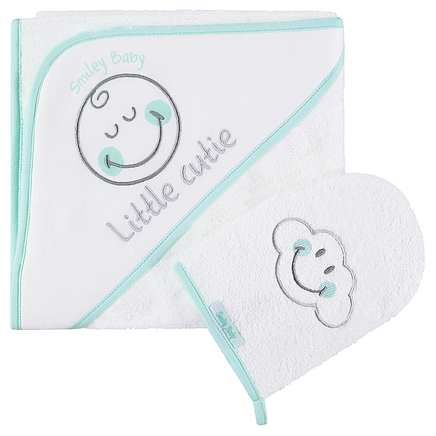 Juego de baño con capa y guante de baño Smiley Boy  Additional Juego de baño con capa y guante de baño Smiley Boy