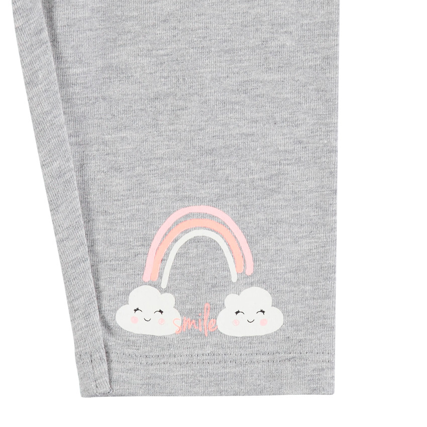 Ensemble tunique print arc-en-ciel et corsaire chiné 