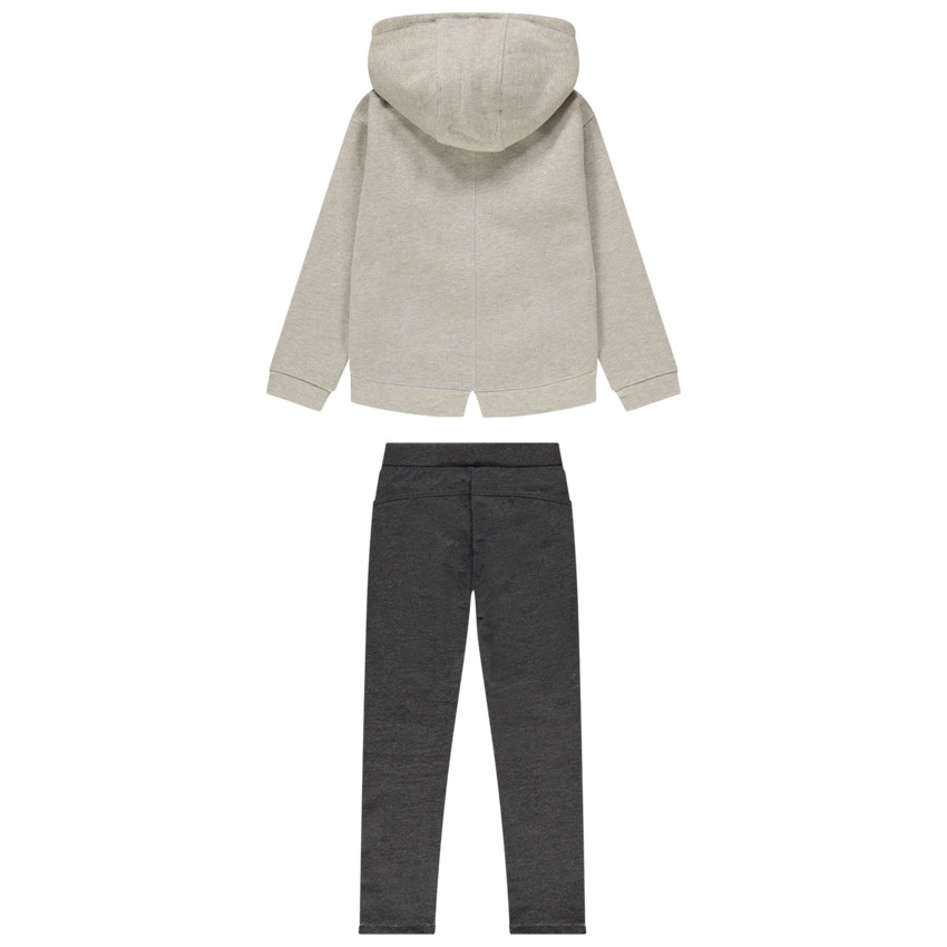 Jogging bicolor de felpa con corazón efecto pétalos    Additional Jogging bicolor de felpa con corazón efecto pétalos