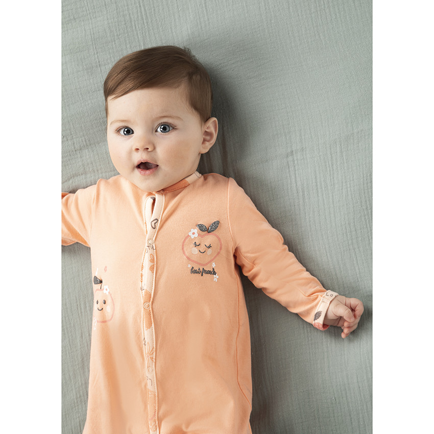 Lot de 2 dors-bien en jersey imprimé pêches pour bébé fille 