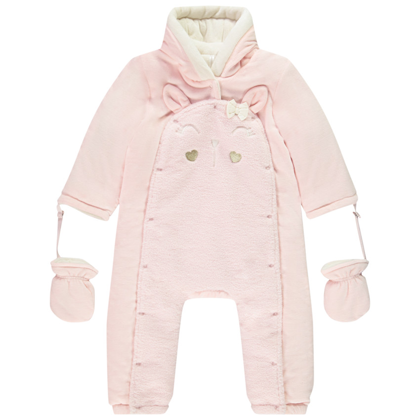 Pelele de terciopelo con diseño de conejo para bebé niña con acabados variados según la edad 