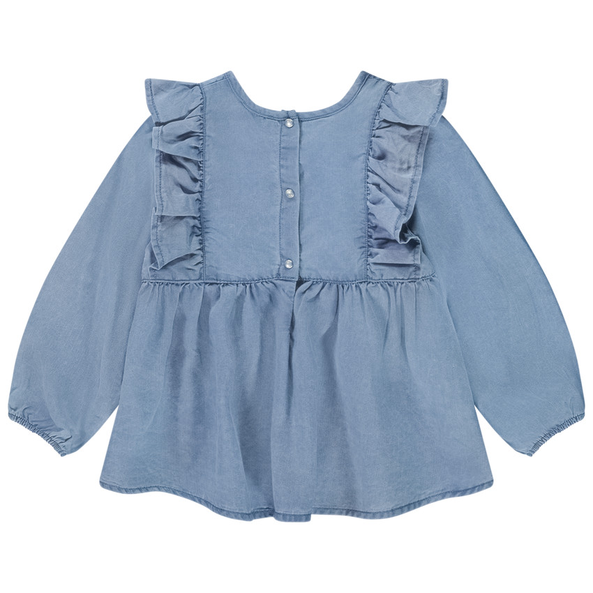 Túnica de manga larga efecto vaquero para bebé niña 