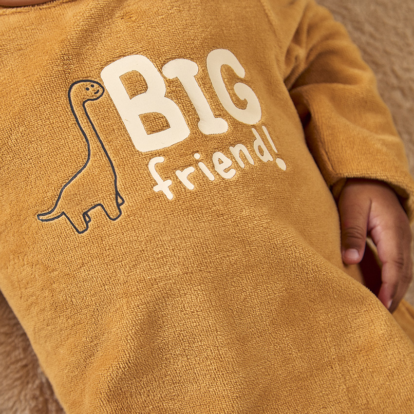 Pelele de terciopelo con estampado fantasía para bebé niño  Additional Pelele de terciopelo con estampado fantasía para bebé niño