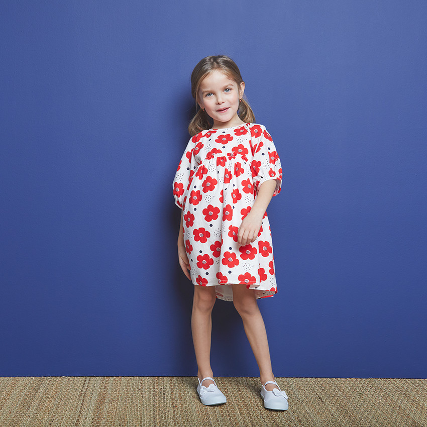 Vestido manga 3/4 print flores  Additional Vestido manga 3/4 print flores