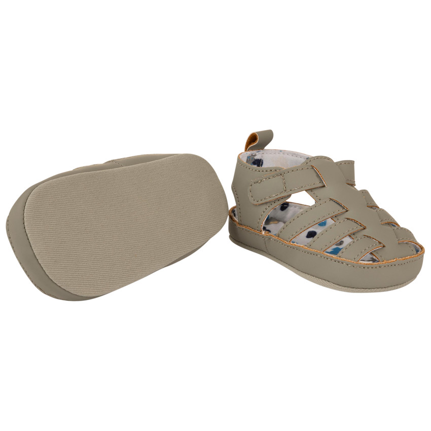 Sandalias cerradas con velcro y forro estampado para bebé niño 