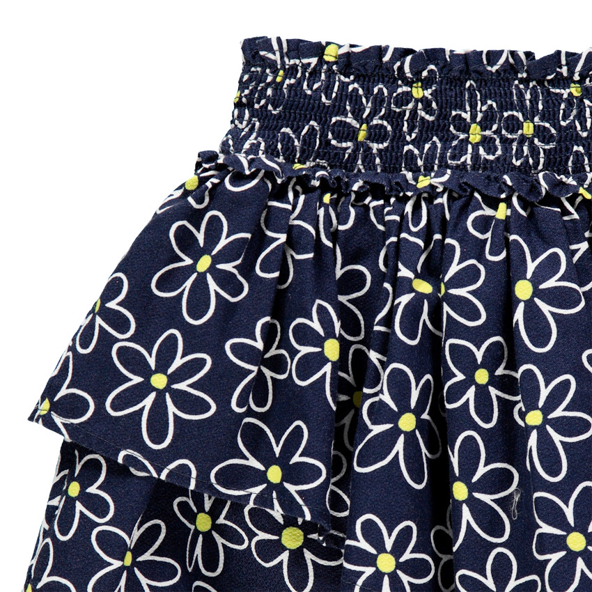 Jupe volantée à fleurs all-over 