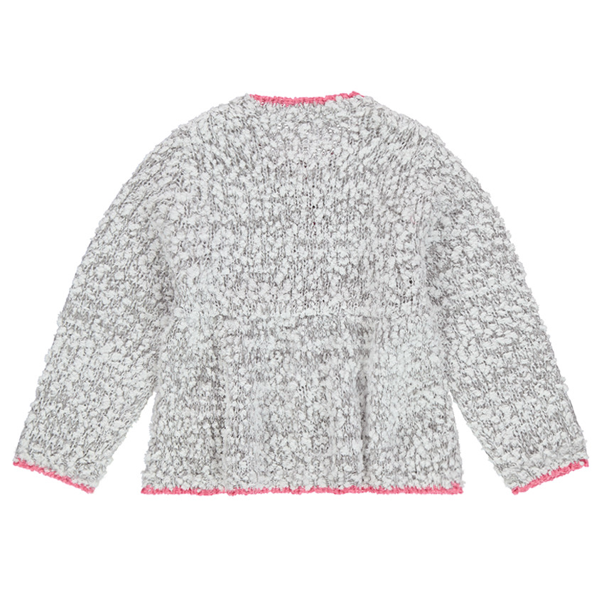 Chaqueta de punto de palomita con lazos en la parte delantera  Additional Chaqueta de punto de palomita con lazos en la parte delantera