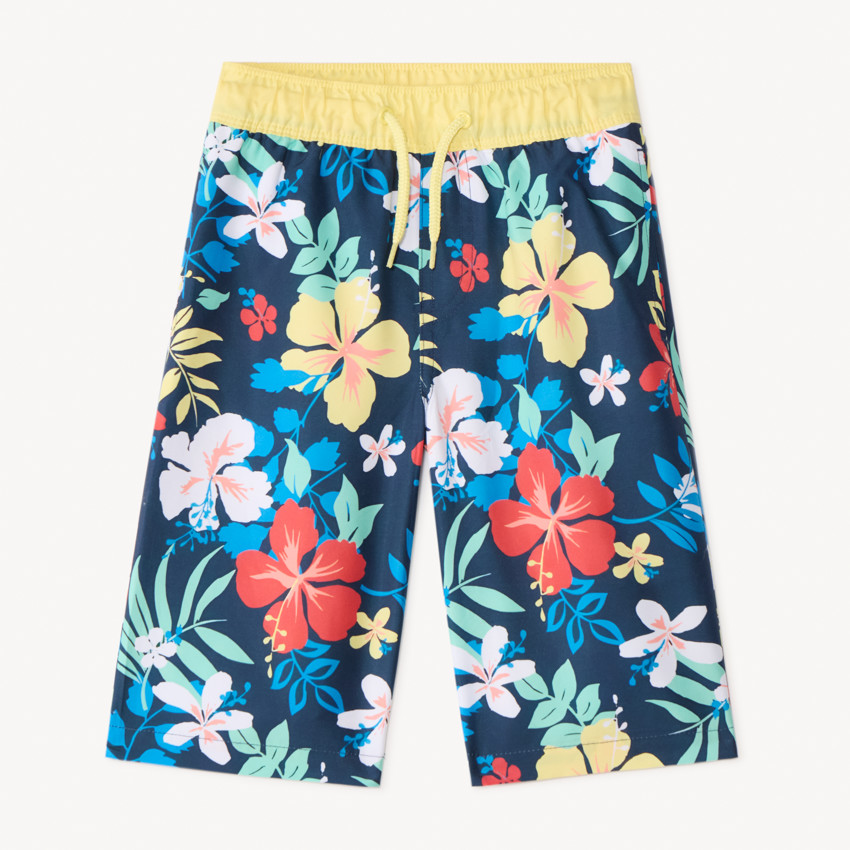 Bañador largo con estampado floral para niño 