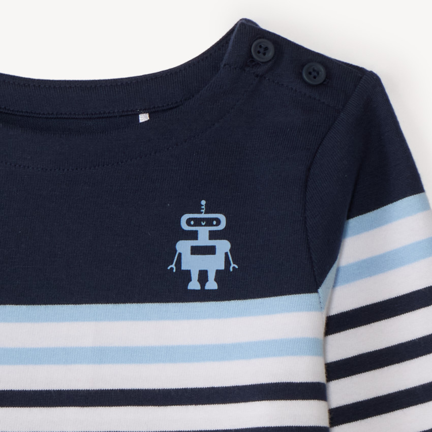 Marinero de manga larga con estampado de robot para bebé niño 