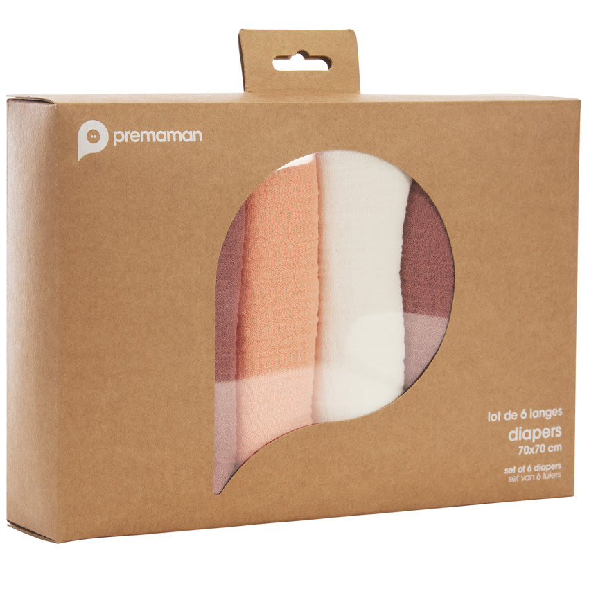 Pack de 6 muselinas de algodón 70 x 70 cm  Additional Pack de 6 muselinas de algodón 70 x 70 cm