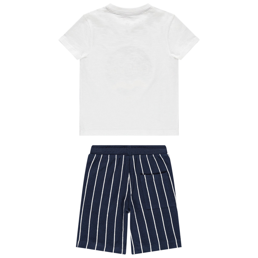 Conjunto camiseta estampada + pantalón corto de raya  Additional Conjunto camiseta estampada + pantalón corto de raya