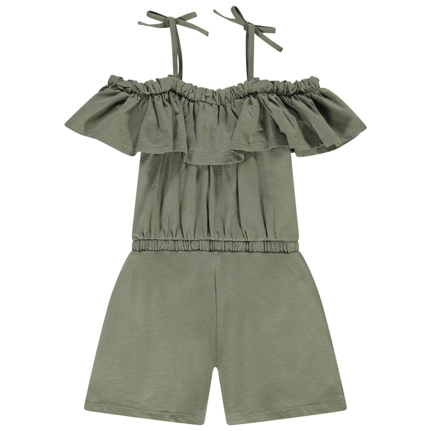 Combishort con volantes y tirantes para niña 